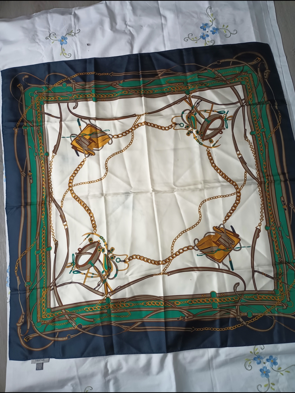 vintage Silk  Scarf the brand Tristan